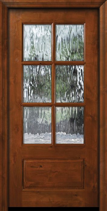 36" x 80" 6 lite TDL Estancia Alder Door w/Textured Glass