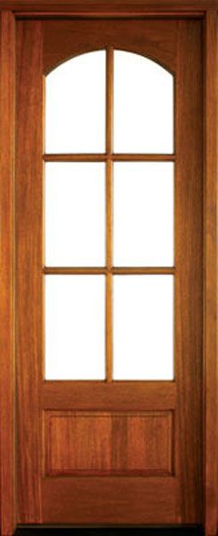 96" Mahogany or Knotty Alder Tiffany TDL 6 Lite Single Door