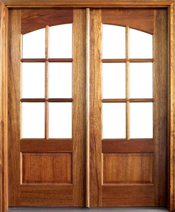 80" Mahogany Tiffany TDL 6 Lite Double Door