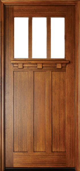 96" Mahogany Tuscany TDL 3 Lite Single Door