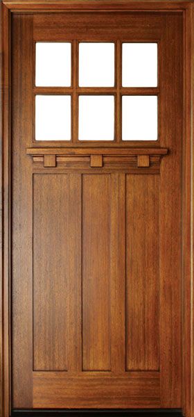 80" Mahogany Tuscany TDL 6 Lite Single Door