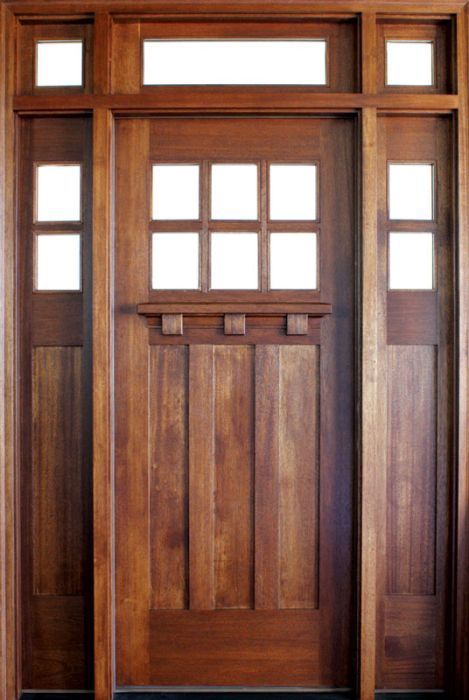 96" Mahogany Tuscany TDL 6 Lite Single Door/Wraparound Transom