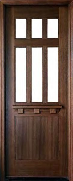 96" Mahogany Tuscany Glencoe TDL 6 Lite Single Door