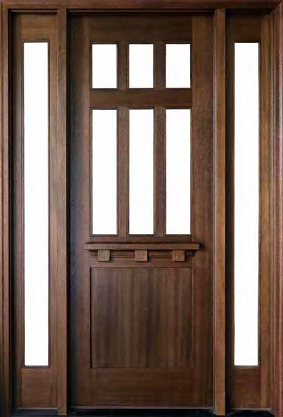 96" Mahogany Tuscany Glencoe TDL 6 Lite Single Door/2Sidelite