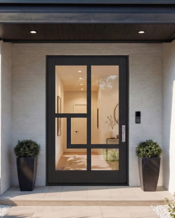 Vektra | Multiple, Full Glass, Asymmetrical / Artistic SDL Modern Shaker Pivot Door