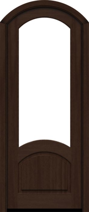 96" Mahogany Venice 1 Lite SDL Single Door/Arch Top | HVHZ Impact