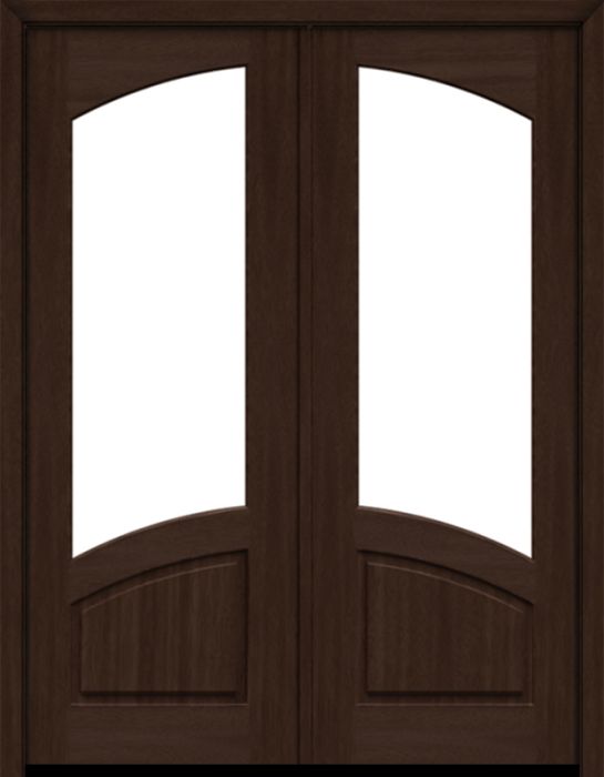 96" Mahogany Venice 1 Lite SDL Double Door | HVHZ Impact