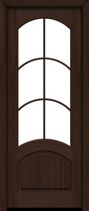 96" Mahogany Venice 6 Lite SDL Single Door | HVHZ Impact