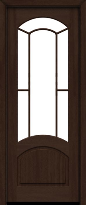 96" Mahogany Venice Border Lite SDL Single Door | HVHZ Impact