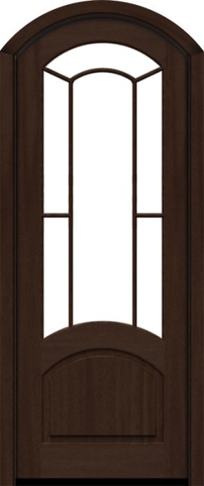 96" Mahogany Venice Border Lite SDL Single Door/Arch Top | HVHZ Impact