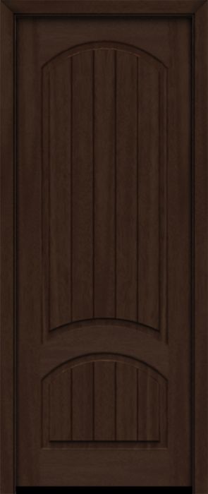 96" Mahogany Venice Grooved Solid Panel Single Door | HVHZ Impact