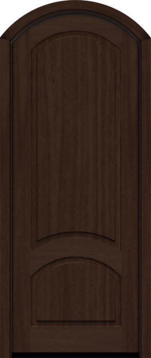 96" Mahogany Venice Solid Panel Single Door/Arch Top | HVHZ Impact