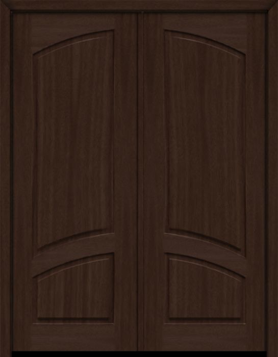 96" Mahogany Venice Solid Panel Double Door | HVHZ Impact