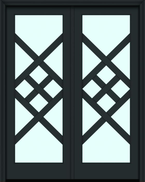 Impact 96" Full Lite 10 Lite 3.5" Designer SDL Victoria Nova 90 Modern Smooth Fiberglass Double Door