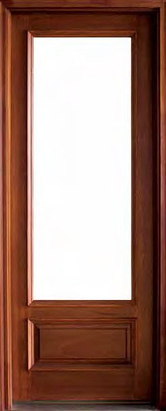 96" Mahogany Wakefield 1 Lite Single Door