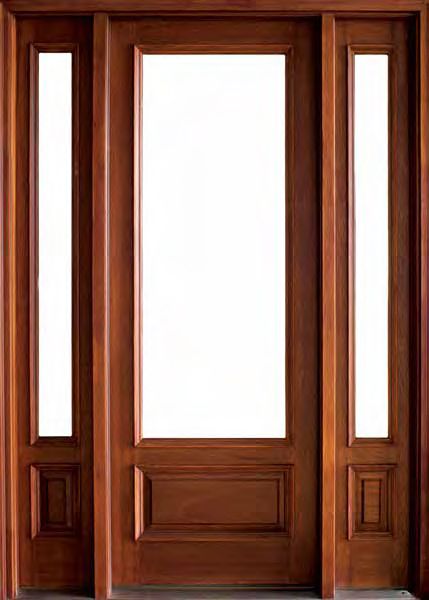 96" Mahogany Wakefield 1 Lite Single Door/2Sidelite