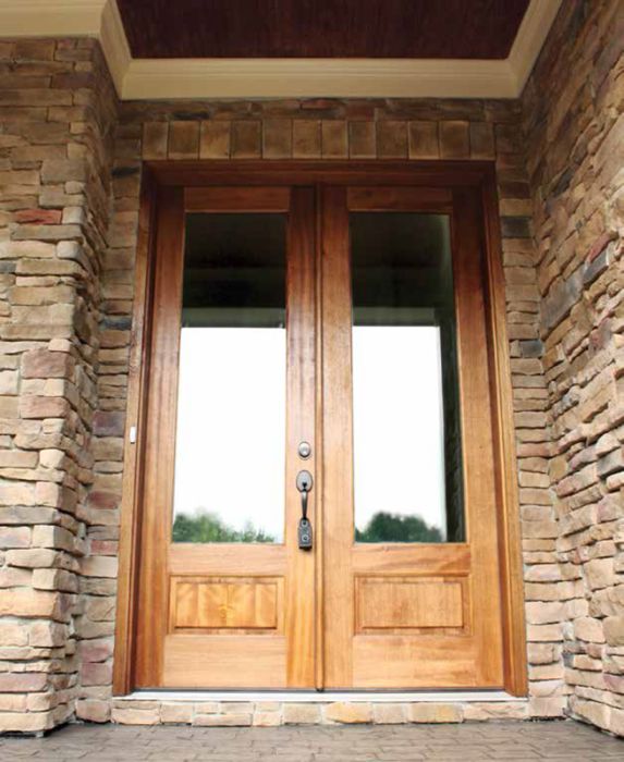 96" Mahogany Wakefield 1 Lite Double Door