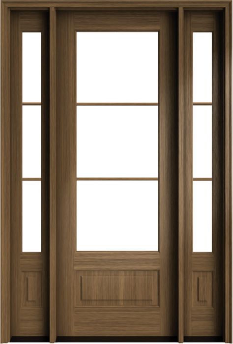 96" Mahogany Wakefield 3 Lite SDL Single Door/2Sidelite