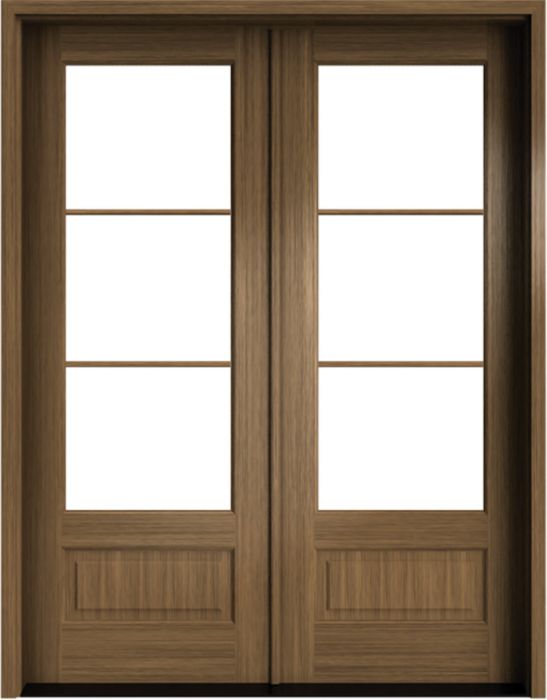 96" Mahogany Wakefield 3 Lite SDL Double Door