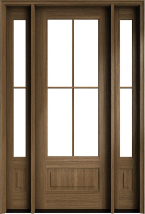 96" Mahogany Wakefield 4 Lite SDL Single Door/2Sidelite