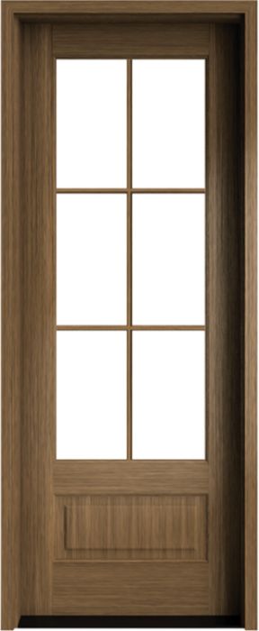 96" Mahogany Wakefield 6 Lite SDL Single Door