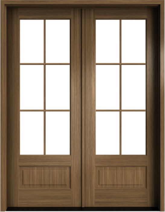 96" Mahogany Wakefield 6 Lite SDL Double Door