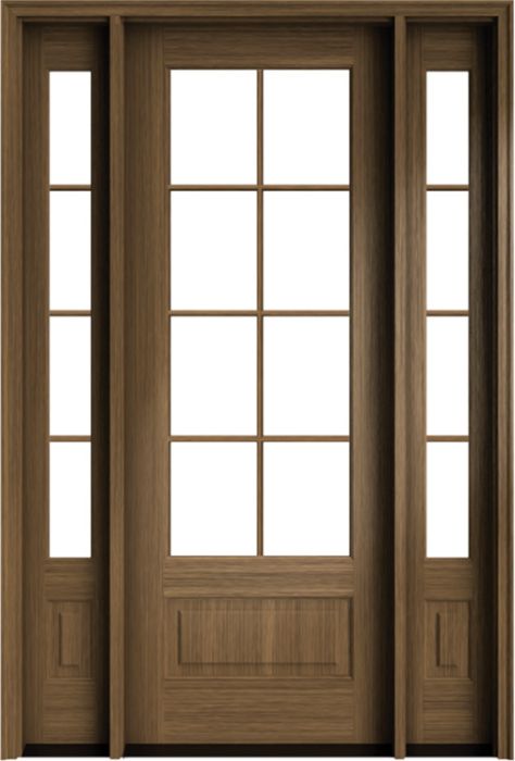 96" Mahogany Wakefield 8 Lite SDL Single Door/2Sidelite