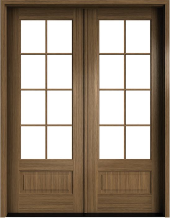 96" Mahogany Wakefield 8 Lite SDL Double Door