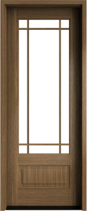 96" Mahogany Wakefield 9 Lite Prairie SDL Single Door