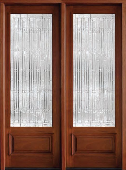 96" Mahogany Wakefield Tessera 1 Lite Double Door