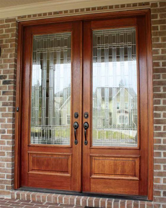 96" Mahogany Wakefield Tessera 1 Lite Double Door