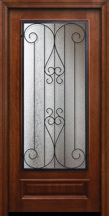 36" x 80" 3/4 Lite Lavaca DoorCraft Mahogany Door
