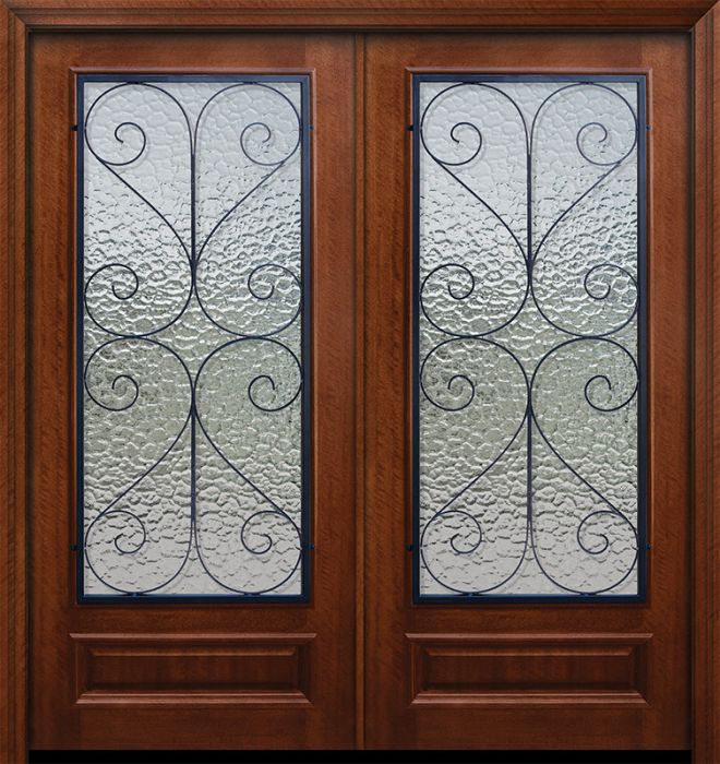 36" x 80" Double 3/4 Lite Salado DoorCraft Mahogany Door