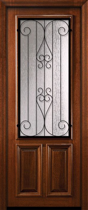 36" x 96" 2/3 Lite Lavaca DoorCraft Mahogany Door