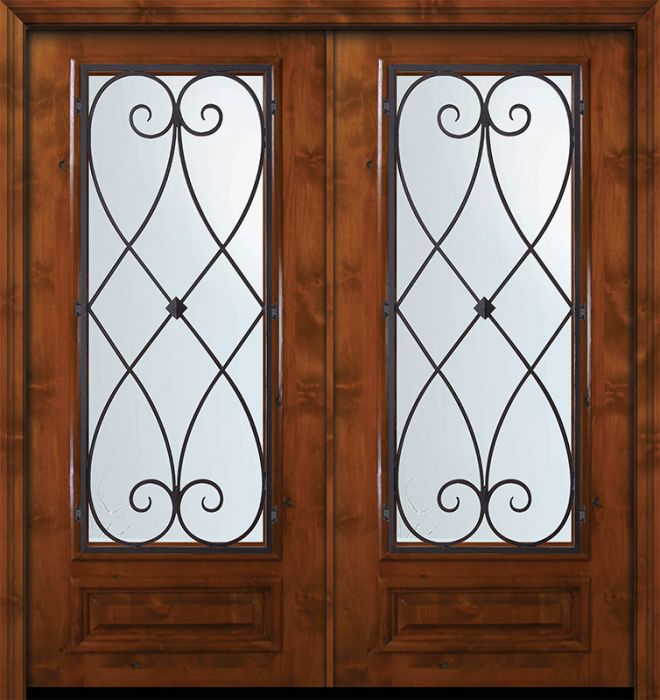 36" x 80" Double 3/4 Lite Charleston Alder Door