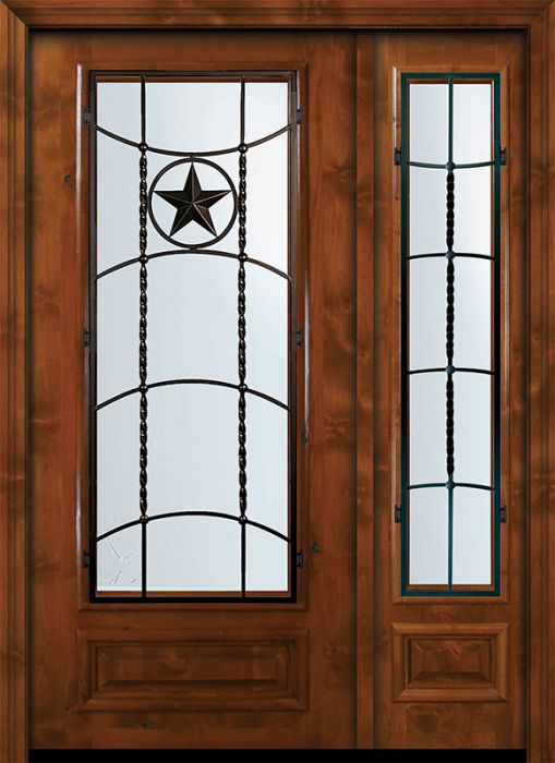 36" x 80" 3/4 Lite Texan Alder Door /1side