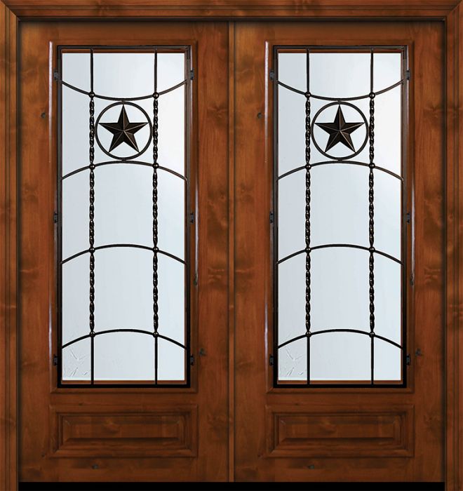 36" x 80" Double 3/4 Lite Texan Alder Door