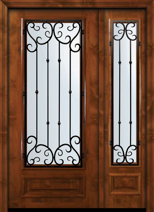 36" x 80" 3/4 Lite Valencia Alder Door /1side