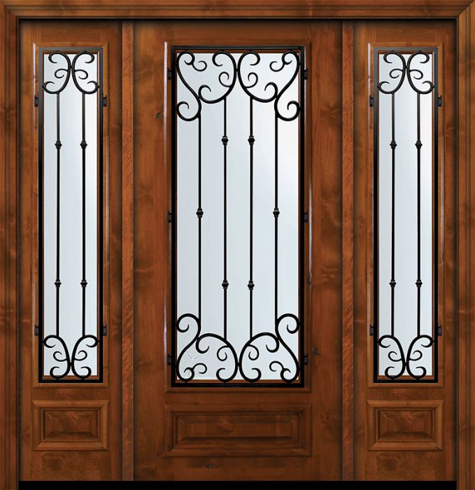 36" x 80" 3/4 Lite Valencia Alder Door /2side