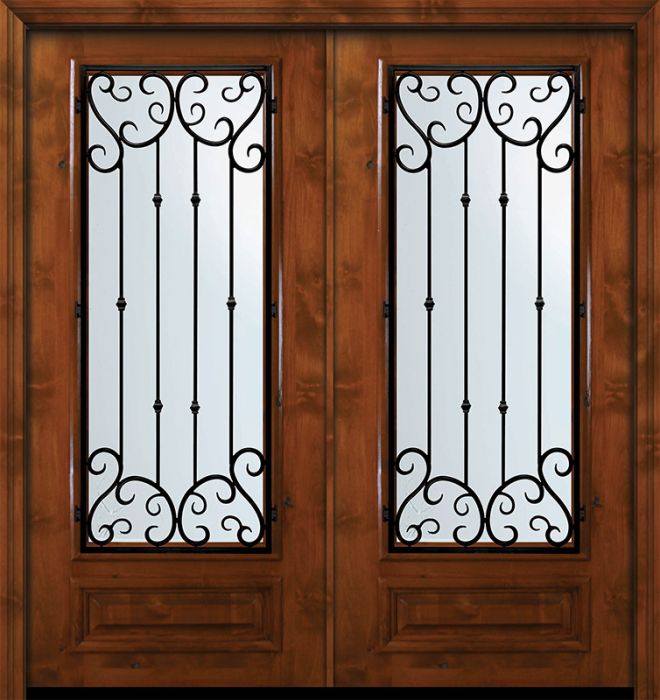 36" x 80" Double 3/4 Lite Valencia Alder Door