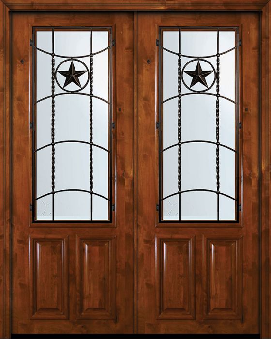 36" x 96" Double 2/3 Lite Texan Alder Door