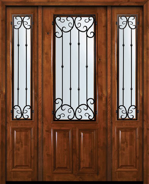 36" x 96" 2/3 Lite Valencia Alder Door /2side