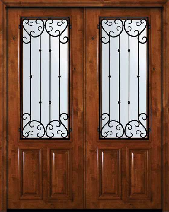 36" x 96" Double 2/3 Lite Valencia Alder Door