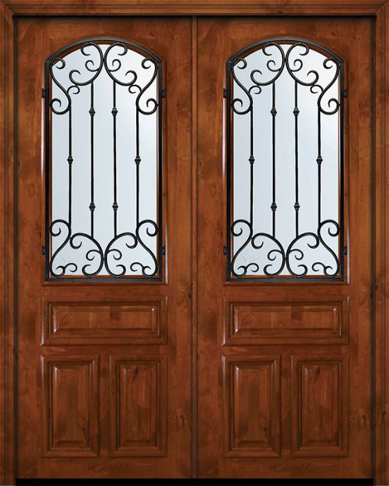 36" x 96" Double Arch Lite Valencia Alder Door