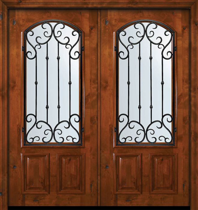 36" x 80" Double Arch Lite Valencia Alder Door