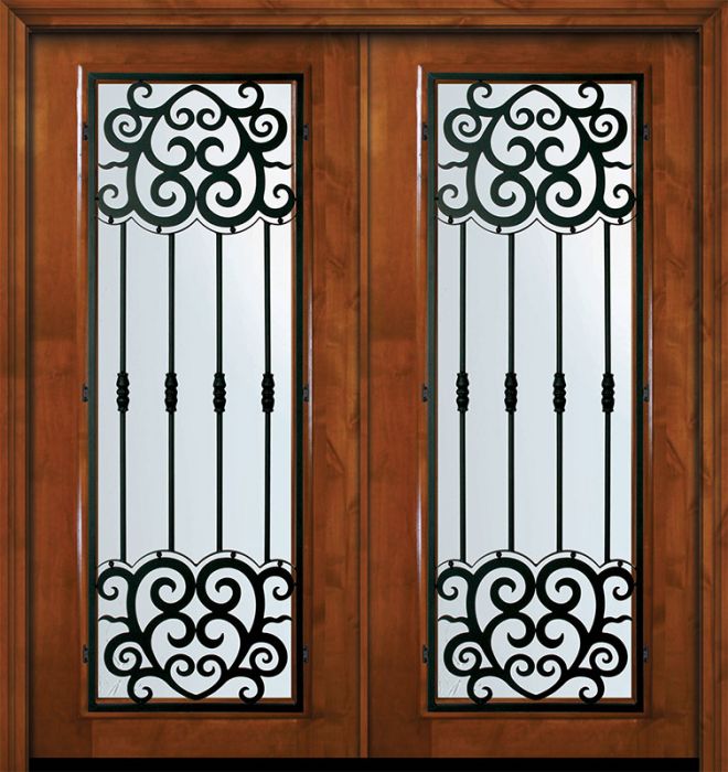 36" x 80" Double Full Lite Barcelona Alder Door