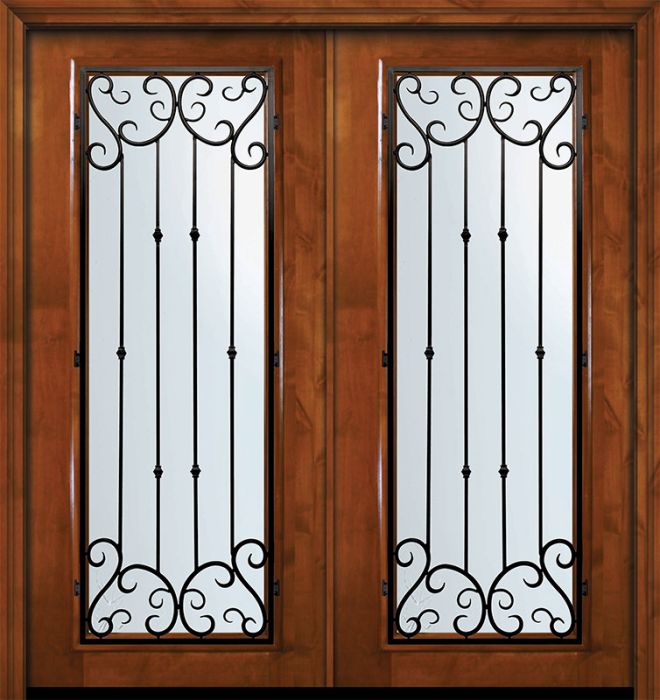 36" x 80" Double Full Lite Valencia Alder Door