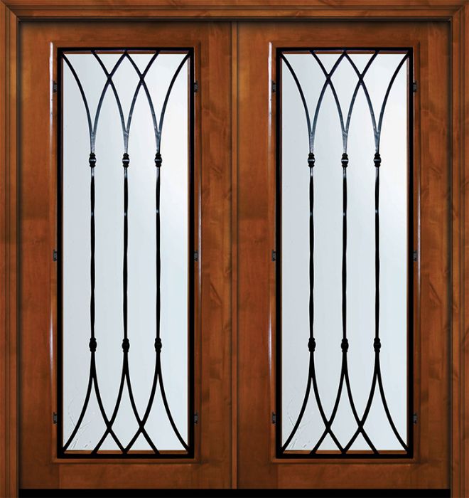 36" x 80" Double Full Lite Warwick Alder Door