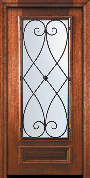 36" x 80" 3/4 Lite Charleston Mahogany Door