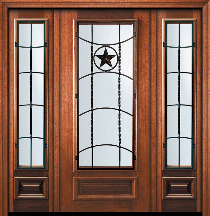 36" x 80" 3/4 Lite Texan Mahogany Door /2side